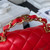 Chanel 23K AS2431 Mini flap Lambskin bag with top handle Red