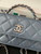 Chanel AP3566 Clutch with Chain Blue Shiny Crumpled Calfskin Strass & Ruthenium Finish Metal