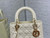 Dior M0565 Medium Lady Dior Patent Cannage Calfskin Bag White Enamel Hardware