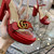 Gucci Women's Leather platform espadrille GG Sandals G18998