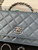 Chanel AP3645 Woc Wallet on Chain Blue Shiny Crumpled Calfskin Strass & Ruthenium Finish Metal
