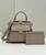 Fendi 8BN321 Peekaboo Iseeu Medium Gray Leather Bag 8596L