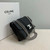 Celine 115853 Medium Celine Victoire Bag In Supple Calfskin Black Silver
