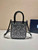 Prada 1BA331 Small satin tote bag with crystals Black