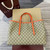 Gucci 815213 GG Emblem Large Tote Bag Beige Orange