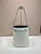 Prada 1BE085 Buckle leather bucket bag with belt White