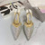 Jimmy Choo SAEDA100ZPJ Gold Satin Pumps with Crystals JC90006