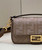 Fendi 8BR600 Baguette Medium coffee FF jacquard fabric bag