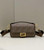 Fendi 8BR600 Baguette Medium coffee FF jacquard fabric bag