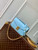 LV N85902 Louis Vuitton Pochette Métis East West Bag Ostrich leather Blue Glaze