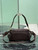 Prada Explore medium Lambskin leather shoulder bag with flap 1BD394 Sienna