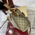 Gucci 838992 Padlock medium top handle bag beige and brown GG fabric