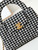 Chanel AS4416 Mini Shopping Bag Houndstooth fabric & Gold Metal White and Black