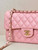 Chanel A01117 Flap Handbag Classic Bag 23cm Pink Lambskin