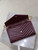 YSL 377828 Classic Cassandre chain wallet in grain de Poudre leather Wine Red