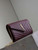 YSL 377828 Classic Cassandre chain wallet in grain de Poudre leather Wine Red