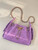 Chanel AS5631 Mini Hobo Suede & Gold-Tone Metal Rose Red Purple