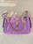 Chanel AS5631 Mini Hobo Suede & Gold-Tone Metal Rose Red Purple