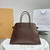 The Row THR116945 Suede Soft Margaux 17 Top Handle Bag T11003