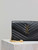 YSL 377828 Classic Cassandre chain wallet in Lambskin Black
