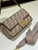 Fendi 8BR600 Baguette Medium bag Brown denim-effect FF jacquard bag