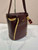 Prada 1BE085 Buckle leather bucket bag with jeweled belt Wine Red