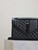YSL 600185 Envelope Meduim In Quilted Grain De Poudre Embossed Leather Black with Black Hardware
