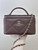 Chanel AP4933 25K Long Vanity with Chain Grained Shiny Calfskin Silver Dark Brown