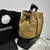 Chanel AS5636 Shopping Bag Suede Calfskin Shiny Lambskin Black & Brown