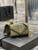 YSL 600195 Envelope Small In Quilted Grain De Poudre Embossed Leather Dark Green