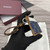 Gucci GG Emblem card case with strap 819121 Navy Blue & Brown