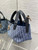 Dior M2822 Small Dior Toujours Bag Blue Denim Dior Oblique Jacquard