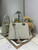 Dior M0737 Cigale top handle bag Crocodile pattern Beige