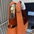 Prada 1BA349 Mini leather handbag Orange Gold