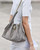Chanel AS5293 Small Hobo Suede & Gold-Tone Metal Elephant Gray
