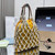 Prada Noué medium cotton macramé bag 1BC111 Yellow