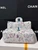 Chanel A69900 25C Mini Flap Fabric Printed  AS1116 White
