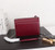 YSL 442906 Yves Saint Laurent Sunset Medium In Smooth Leather Wine Red - luxibagsmall