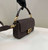 Fendi 8BR600 Baguette Medium Chocolate FF jacquard fabric bag