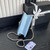 Chanel AS5218 Mini Flap Bag Grained Shiny Calfskin & Gold-Tone Metal Light Blue