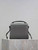 YSL 623930 Cassandra Mini Top Handle Bag In Grain De Poudre Embossed Leather Gray