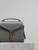 YSL 623930 Cassandra Mini Top Handle Bag In Grain De Poudre Embossed Leather Gray