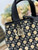 Dior M2822 Small Dior Toujours Bag Black canvas with diamond embroidery