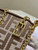 Fendi  8BS073 Baguette Pouch Gray denim-effect FF jacquard charm pouch with chain