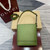 Gucci 833665 Gucci 73 Small Bucket Bag Green Leather