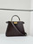 Fendi 8BN327 Peekaboo ISeeU Small Dark Brown Ostrich leather bag