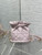 Dior S5223 Miss Caro Mini Bucket Bag with Drawstring Pink Macrocannage Lambskin