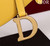 Dior M0455 Saddle Bag With Strap plain weave Yellow Calfskin M0456
