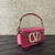 Valentino V3WCRYSTALSILVER Valentino Locò Foldover Top Small Shoulder Bag Pink