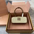 MiuMiu 5BB173 Beau Canvas and Leather Bag Beige/Brandy